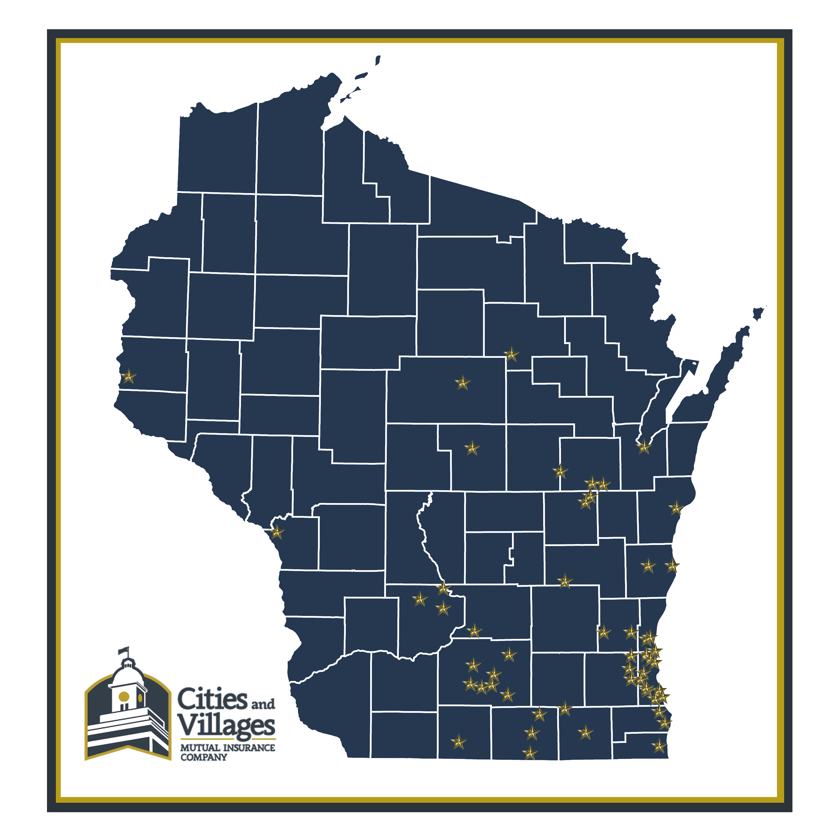 Wisconsin map showing locations of CVMIC members