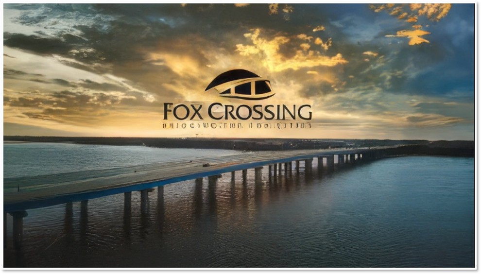 Fox river with Fox Crossing Logo